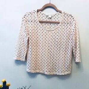 EUC UO Staring at Stars Cream Crochet Shirt XS​​​​​